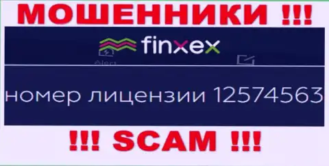 Финксекс скрывают свою жульническую суть, предоставляя на своем веб-портале лицензионный документ