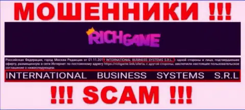 Компания, владеющая мошенниками RichGame Win - это NTERNATIONAL BUSINESS SYSTEMS S.R.L.