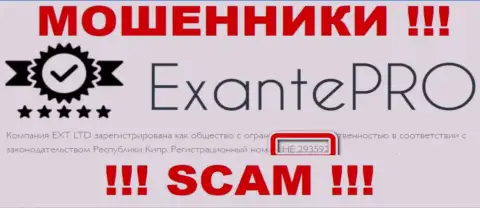 EXANTE Pro мошенники сети internet !!! Их регистрационный номер: HE 293592