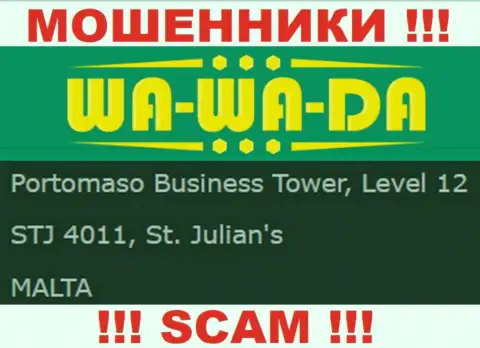 Оффшорное местоположение Ва-Ва-Да Ком - Portomaso Business Tower, Level 12 STJ 4011, St. Julian's, Malta, оттуда данные мошенники и прокручивают делишки