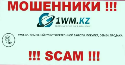 Деятельность мошенников 1WMKz: Online обменник - это ловушка для малоопытных клиентов