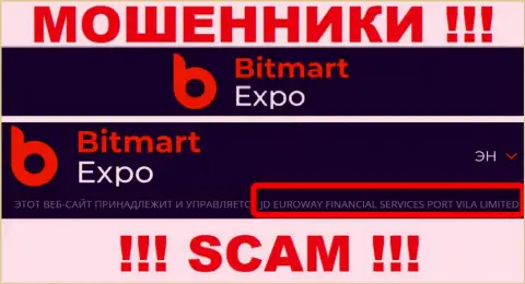 Информация об юридическом лице интернет-махинаторов Bitmart Expo