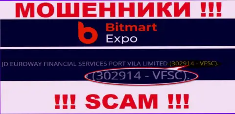302914-VFSC это номер регистрации Bitmart Expo, который размещен на официальном веб-ресурсе компании