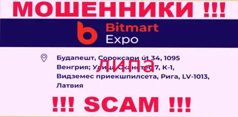 Юридический адрес регистрации организации Bitmart Expo ложный - связываться с ней не нужно