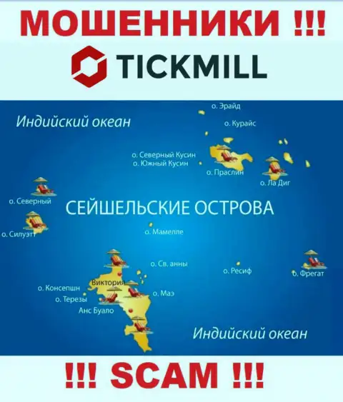 С организацией Tickmill Ltd весьма опасно сотрудничать, адрес регистрации на территории Republic of Seychelles