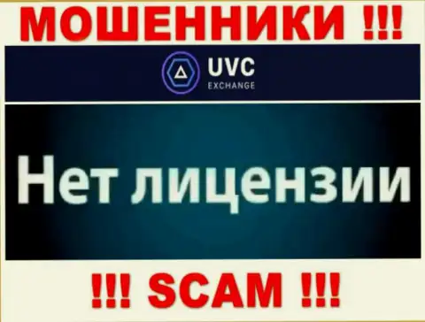 У мошенников UVC Exchange на web-ресурсе не указан номер лицензии компании !!! Будьте бдительны