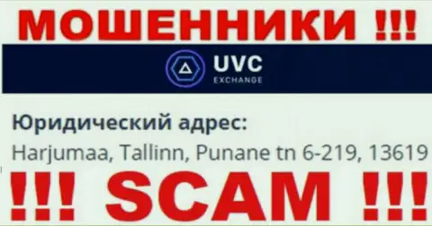 UVC Exchange - это жульническая компания, которая прячется в офшоре по адресу Harjumaa, Tallinn, Punane tn 6-219, 13619