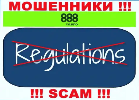 Деятельность 888Casino Com ПРОТИВОЗАКОННА, ни регулирующего органа, ни лицензии на право осуществления деятельности нет