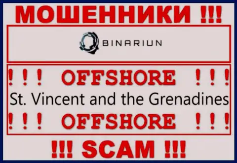 St. Vincent and the Grenadines - здесь зарегистрирована незаконно действующая компания Binariun