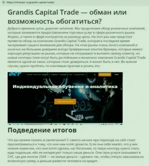 Grandis CapitalTrade - это МОШЕННИК !!! Обзорная статья про то, как в конторе грабят клиентов