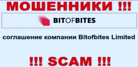 Юридическим лицом, владеющим жуликами БитОфБитес, является Bitofbites Limited