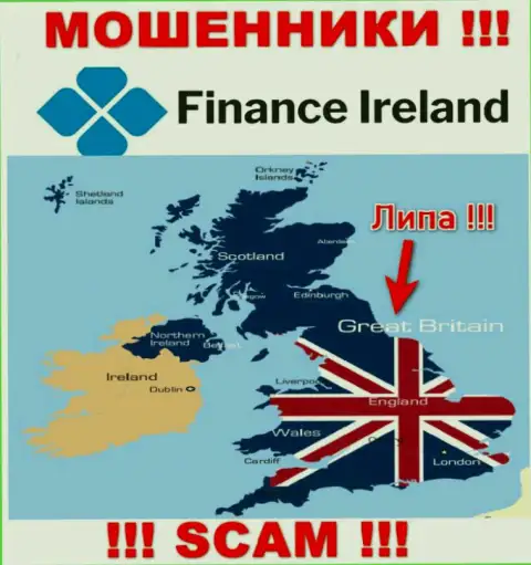Мошенники Finance Ireland не указывают правдивую информацию относительно их юрисдикции