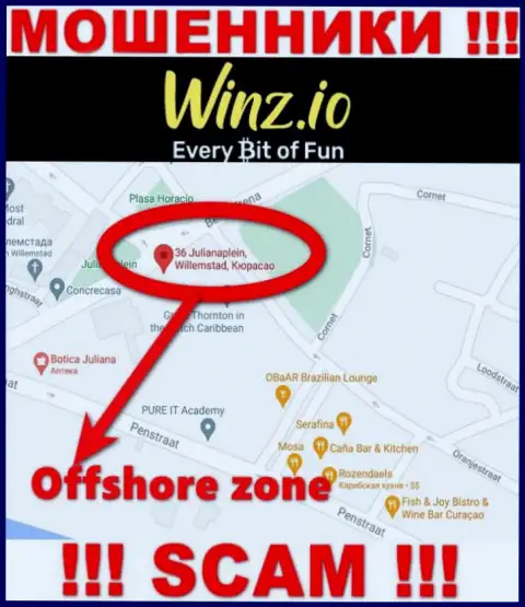 Winz Casino имеют оффшорную регистрацию: Curaçao - будьте очень осторожны, аферисты