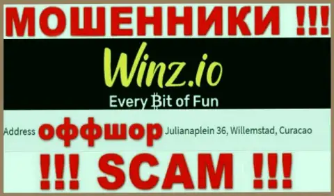 Противозаконно действующая контора Winz зарегистрирована в оффшоре по адресу - Julianaplein 36, Willemstad, Curaçao, будьте весьма внимательны