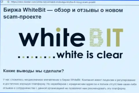 White Bit - это компания, сотрудничество с которой доставляет только лишь убытки (обзор)
