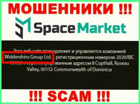 На официальном ресурсе Space Market сказано, что данной организацией владеет Widdershins Group Ltd