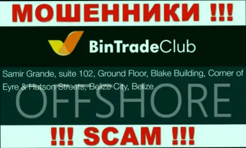 Незаконно действующая организация BinTrade Club зарегистрирована на территории - Belize