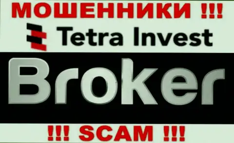 Broker - это область деятельности internet разводил Tetra Invest