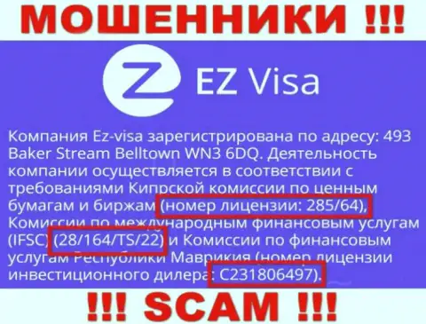 Невзирая на приведенную на информационном портале организации лицензию, EZ Visa верить им рискованно - сливают