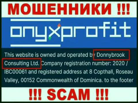 Юридическое лицо организации Оникс Профит - это Donnybrook Consulting Ltd, инфа взята с официального информационного портала