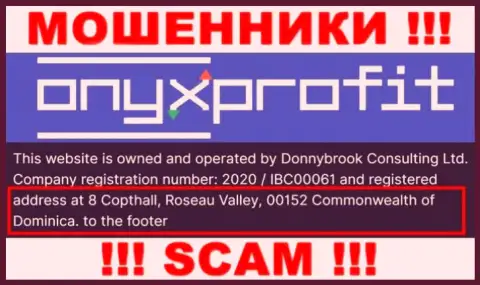 8 Copthall, Roseau Valley, 00152 Commonwealth of Dominica - это офшорный адрес ОниксПрофит, оттуда МОШЕННИКИ оставляют без денег людей