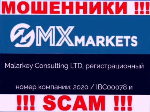 Маларкеу Консалтинг ЛТД - регистрационный номер интернет-мошенников - 2020 / IBC00078