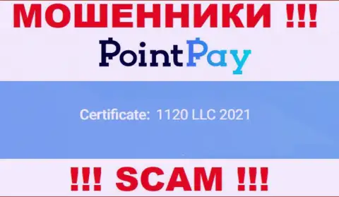 Номер регистрации Point Pay LLC, который показан мошенниками у них на сервисе: 1120 LLC 2021