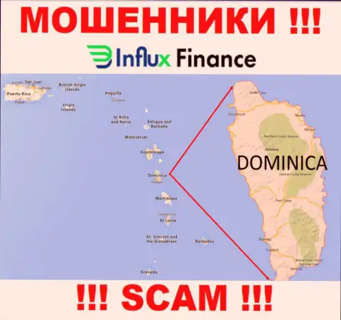Организация ИнФлукс Финанс Про - это интернет обманщики, пустили корни на территории Commonwealth of Dominica, а это оффшор