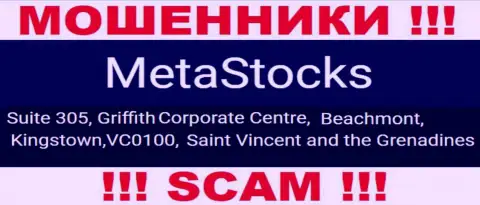 На веб-портале Meta Stocks показан адрес регистрации данной компании - Suite 305, Griffith Corporate Centre, Beachmont, Kingstown, VC0100, Saint Vincent and the Grenadines (оффшор)