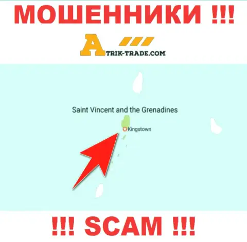 Не верьте интернет мошенникам Atrik Trade, потому что они находятся в оффшоре: Кингстаун, Сент-Винсент и Гренадины