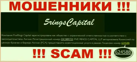 FiveRings-Capital Com засветили номер лицензии на интернет-сервисе, но это не значит, что они не МОШЕННИКИ !!!