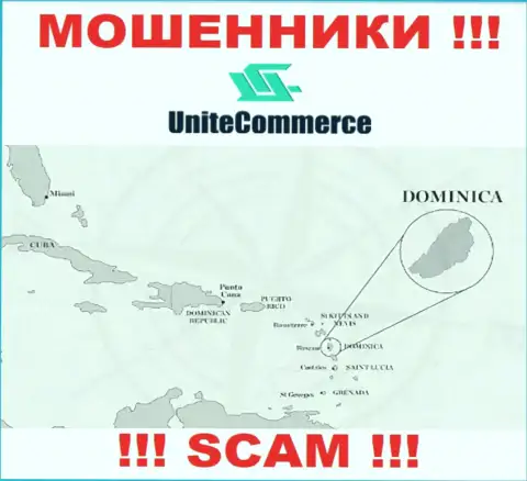 UniteCommerce расположились в офшорной зоне, на территории - Содружества Доминики