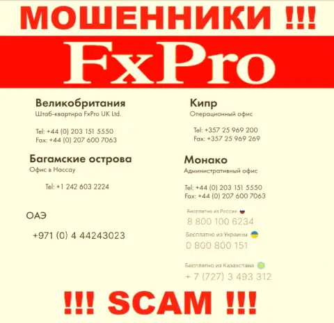 Будьте очень осторожны, Вас могут обмануть махинаторы из FxPro Global Markets Ltd, которые звонят с различных телефонных номеров