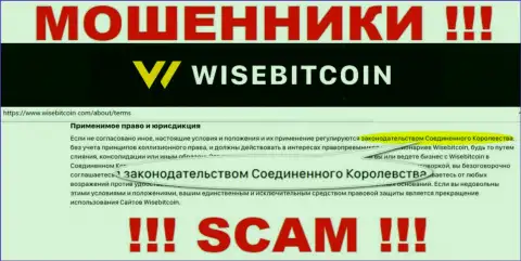 Лохотронщики Wise Bitcoin ни за что не раскроют реальную информацию о юрисдикции, на сайте - фейк