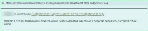 Создатель отзыва сообщает, что BudgetInvest Org - это АФЕРИСТЫ !!! Сотрудничать с которыми нельзя