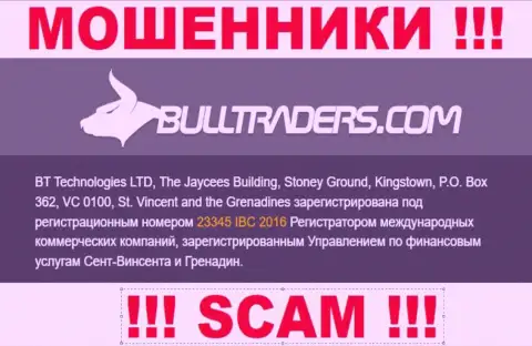 Bulltraders - это ЛОХОТРОНЩИКИ, номер регистрации (23345 IBC 2016) тому не помеха
