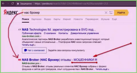 Первые 2-е строки Яндекса - НАСБрокер мошенники !!!