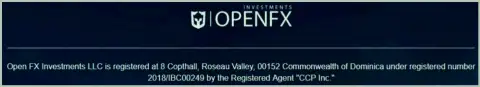 Прописка форекс брокерской организации Open FX Investments LLC
