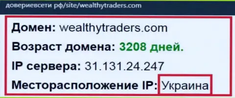 Украинская прописка дилинговой конторы ВелтиТрейдерс Ком, согласно инфы интернет-сайта довериевсети рф