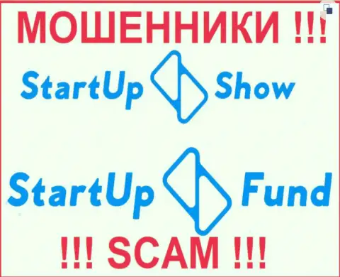 Идентичность логотипов противозаконно действующих компаний StarTupShow Ltd и СтарТап Фонд очевидно